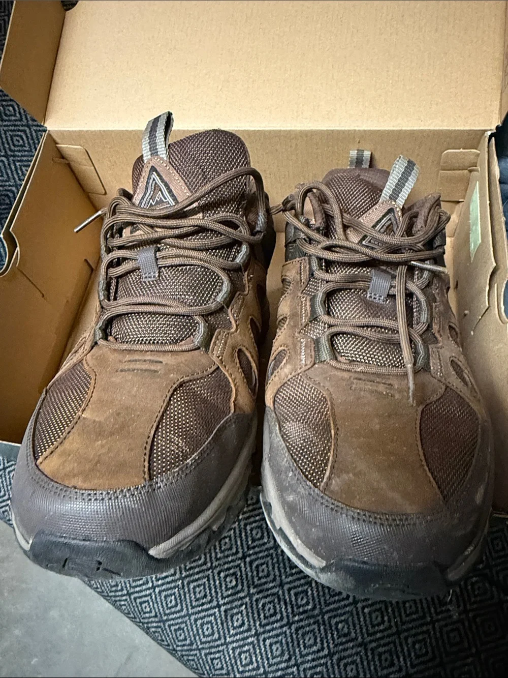 Skechers Men’s Brown and Gray Trail Sneakers with Goodyear Outsole